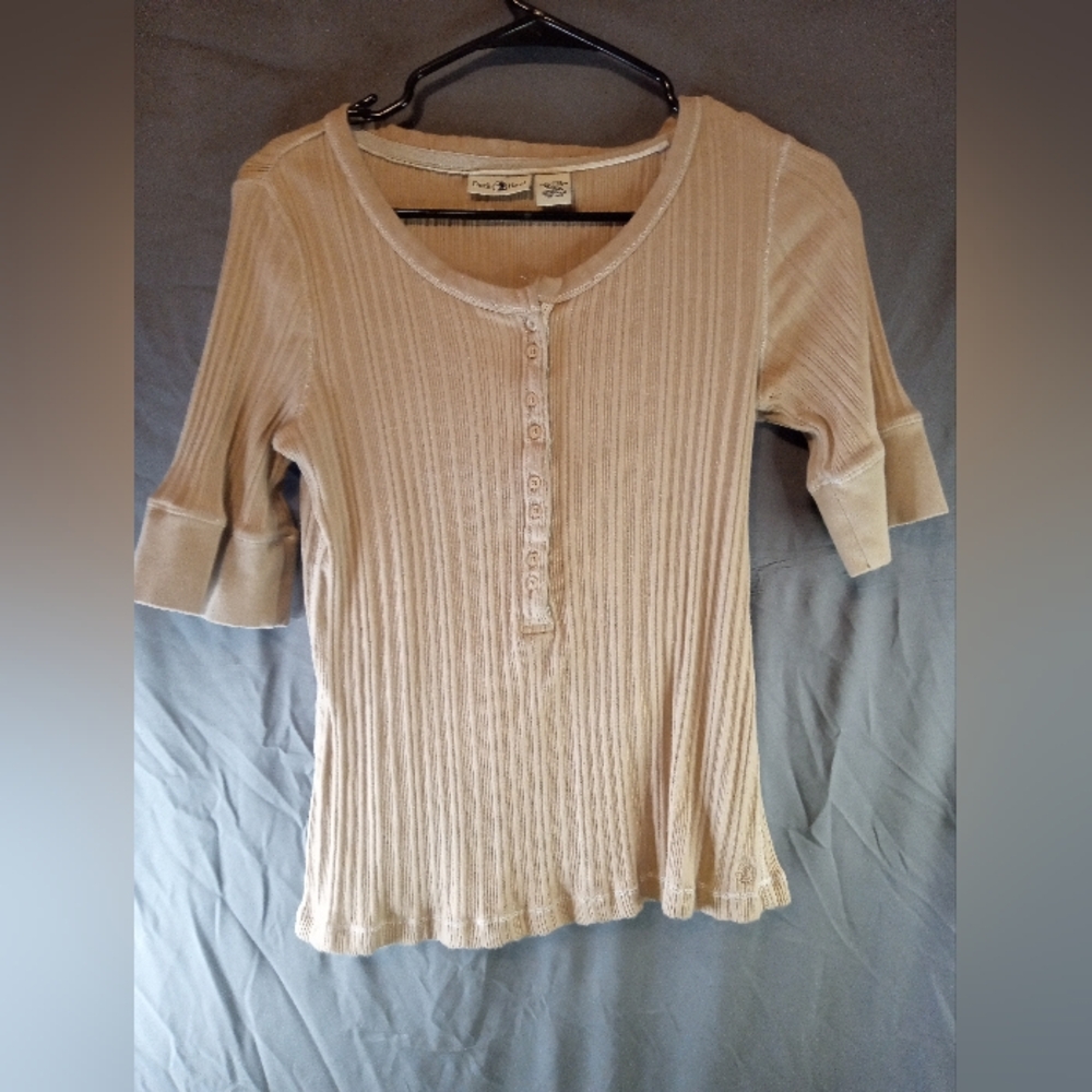 Women's Duck head Beige Ribbed Top